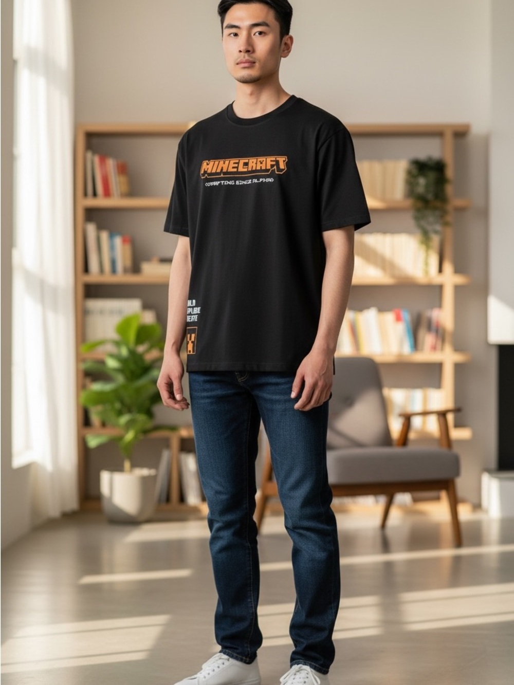 Minecraft Graphic T Shirt Youth 14/16 Black Build Explore Create Gamer Tee